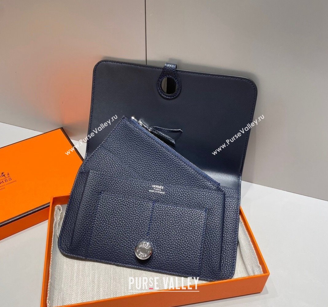 Hermes R.M.S Togo Supple Leather Passport Holder Navy Blue 2024 H092402 (FLB-240924074)