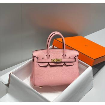 Hermes Mini Birkin 20cm bag with Shoulder Strap in Togo Leather Milkshake Pink 2024 (FLB-240925032)