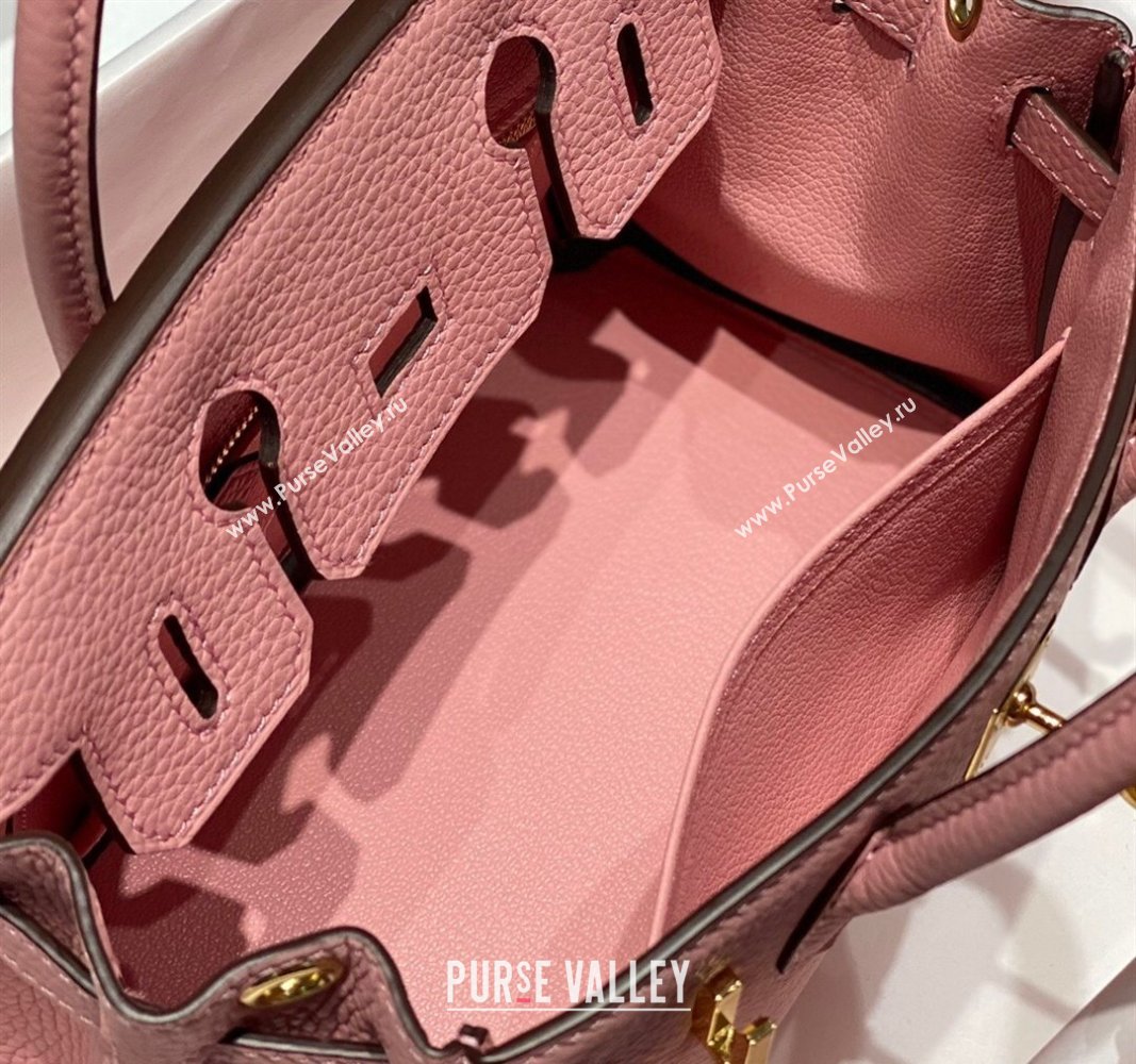 Hermes Mini Birkin 20cm bag with Shoulder Strap in Togo Leather Milkshake Pink 2024 (FLB-240925032)