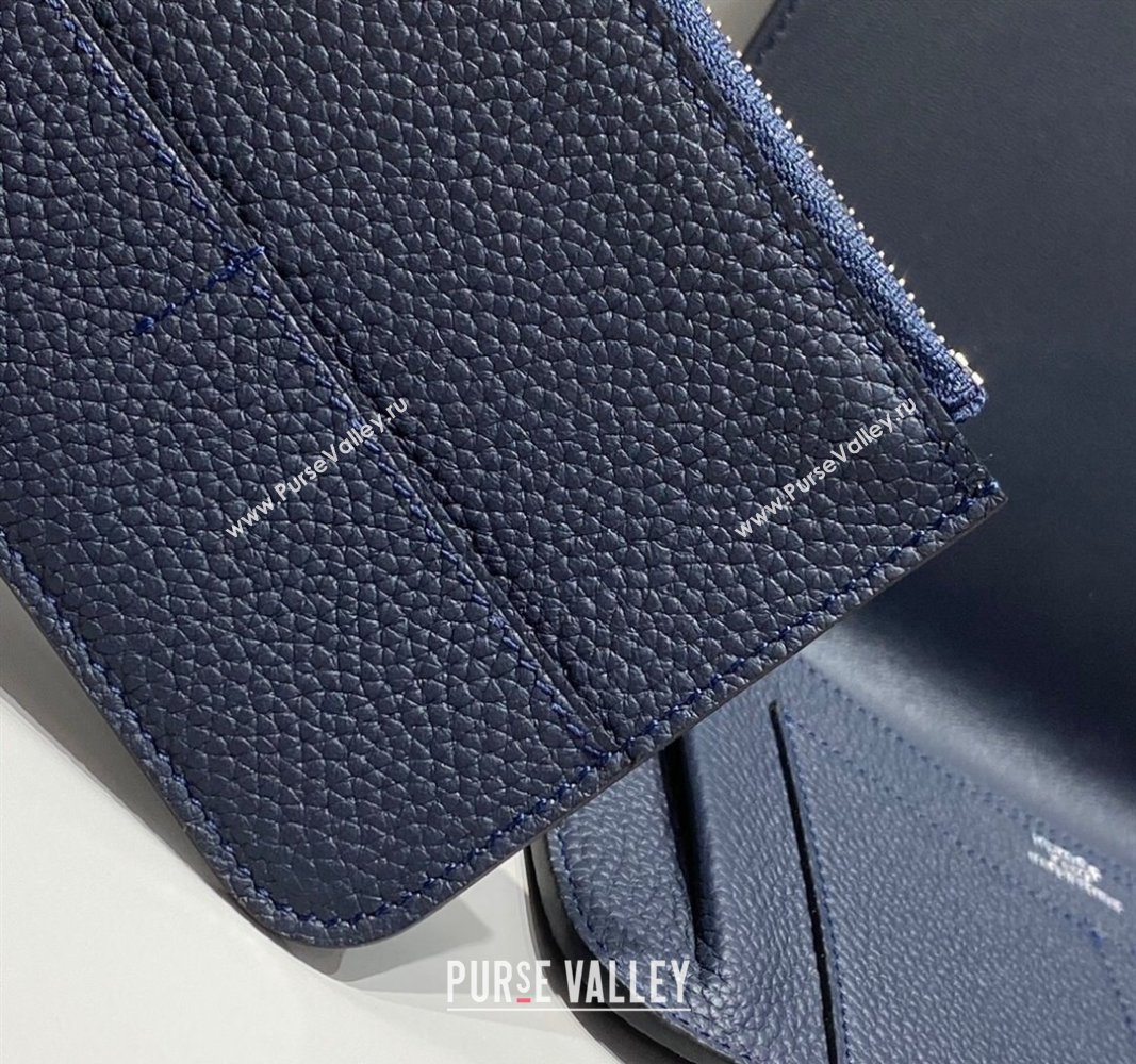 Hermes R.M.S Togo Supple Leather Passport Holder Navy Blue 2024 H092402 (FLB-240924074)