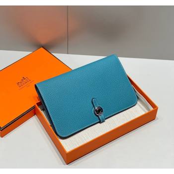 Hermes R.M.S Togo Supple Leather Passport Holder Denim Blue 2024 H092402 (FLB-240924075)