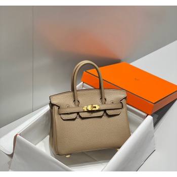 Hermes Mini Birkin 20cm bag with Shoulder Strap in Togo Leather Dove Grey 2024 (FLB-240925038)