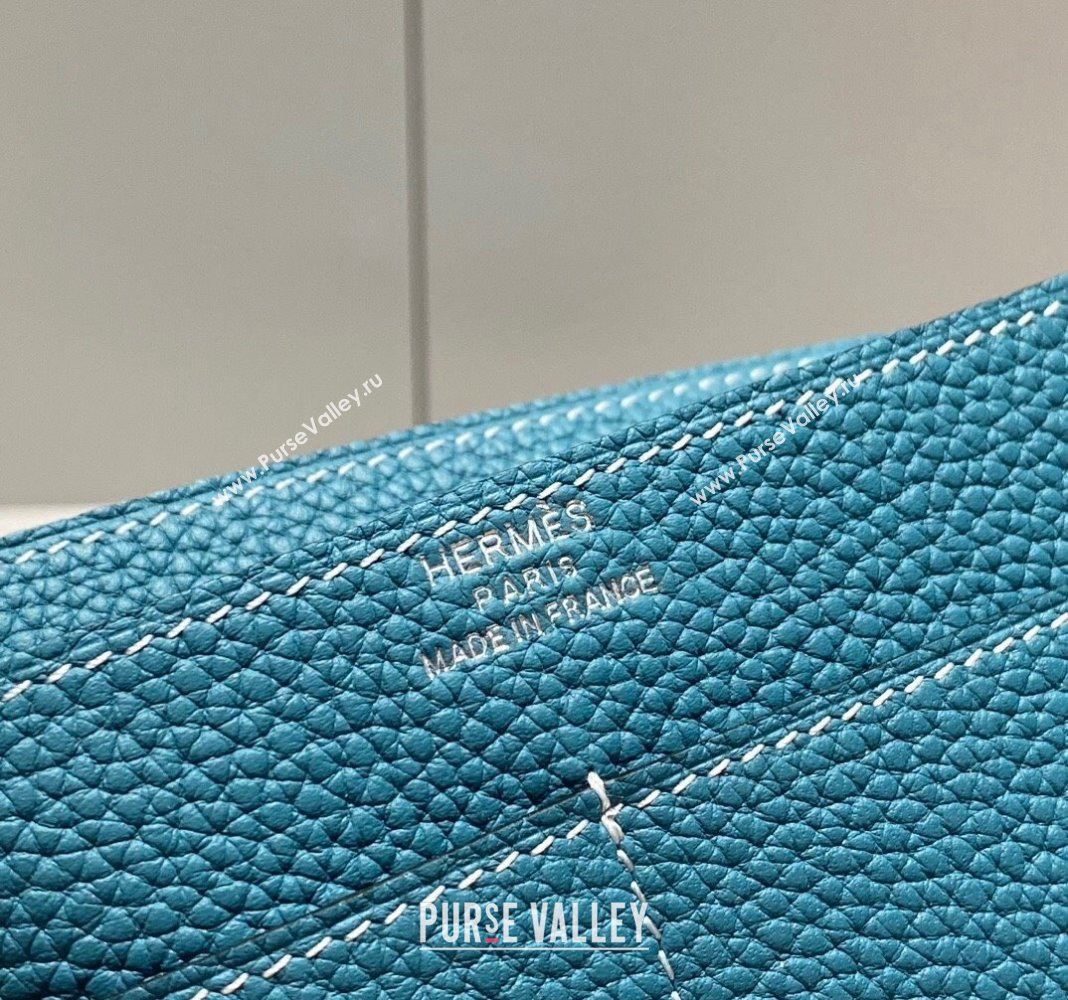 Hermes R.M.S Togo Supple Leather Passport Holder Denim Blue 2024 H092402 (FLB-240924075)