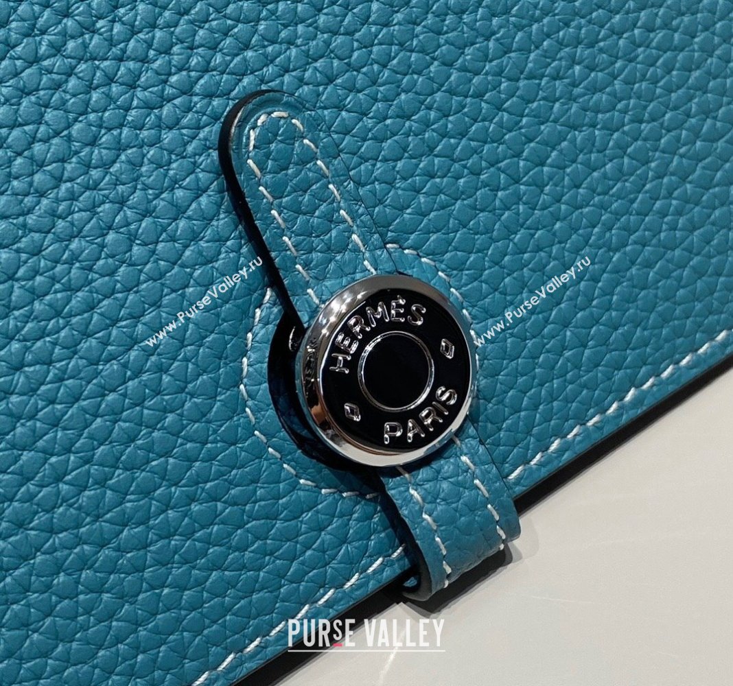 Hermes R.M.S Togo Supple Leather Passport Holder Denim Blue 2024 H092402 (FLB-240924075)