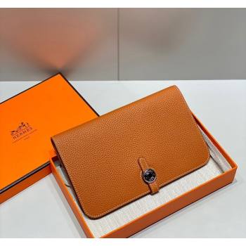 Hermes R.M.S Togo Supple Leather Passport Holder Golden Brown 2024 H092402 (FLB-240924077)