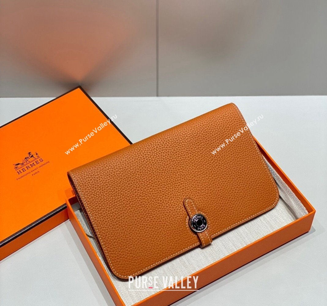 Hermes R.M.S Togo Supple Leather Passport Holder Golden Brown 2024 H092402 (FLB-240924077)