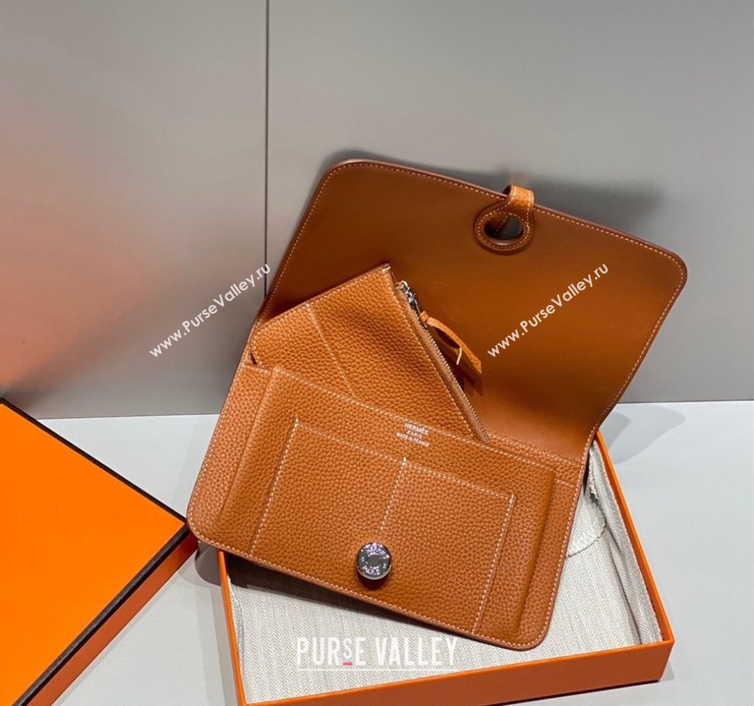 Hermes R.M.S Togo Supple Leather Passport Holder Golden Brown 2024 H092402 (FLB-240924077)