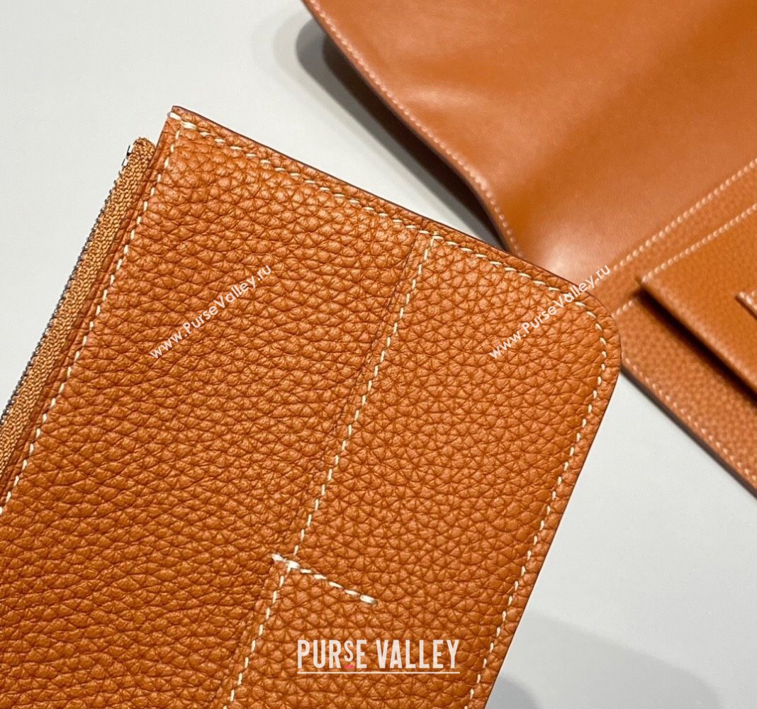 Hermes R.M.S Togo Supple Leather Passport Holder Golden Brown 2024 H092402 (FLB-240924077)