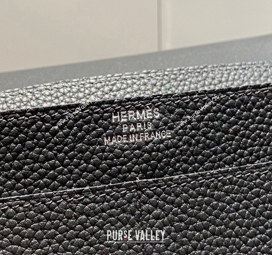 Hermes R.M.S Togo Supple Leather Passport Holder Black 2024 H092402 (FLB-240924078)