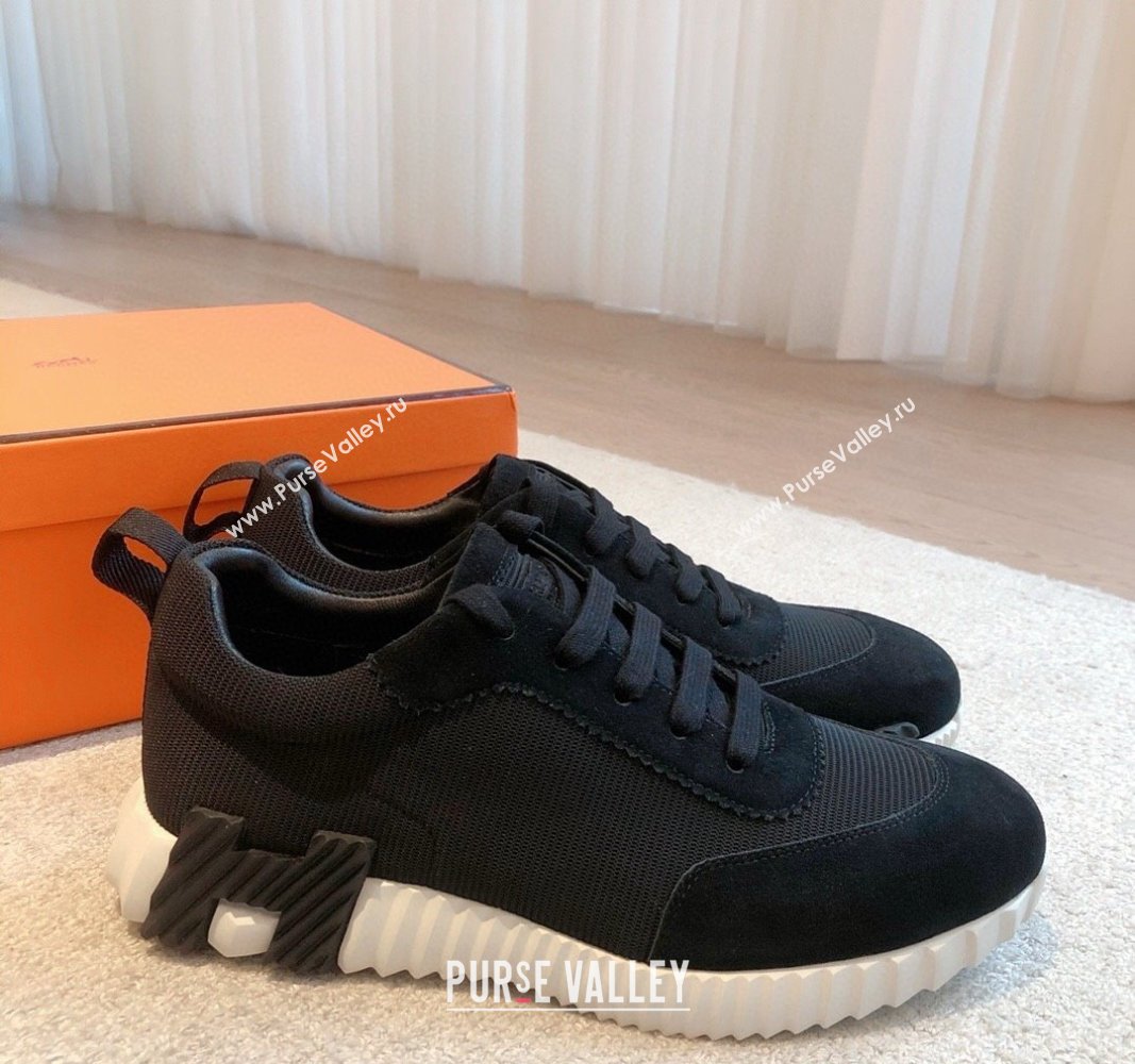 Hermes Bouncing Sneakers in Technical Mesh and Suede Black 2024 1008 (XC-241008074)