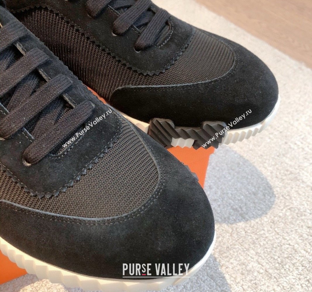 Hermes Bouncing Sneakers in Technical Mesh and Suede Black 2024 1008 (XC-241008074)