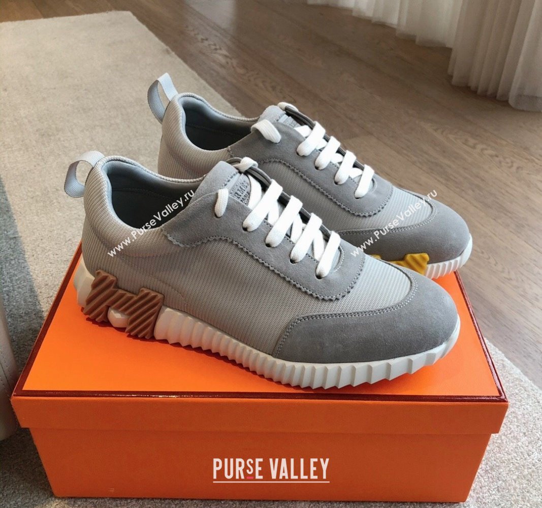 Hermes Bouncing Sneakers in Technical Mesh and Suede Grey2 2024 1008 (XC-241008078)