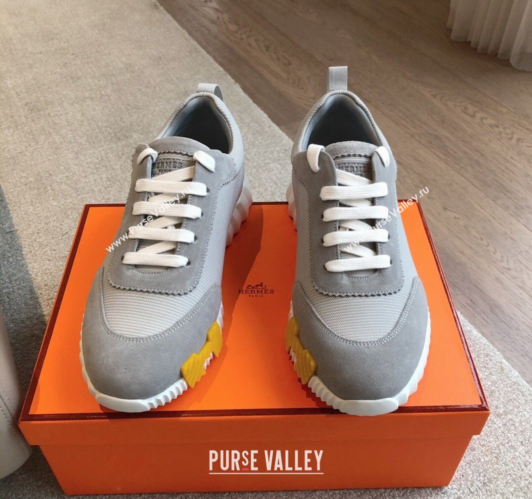 Hermes Bouncing Sneakers in Technical Mesh and Suede Grey2 2024 1008 (XC-241008078)