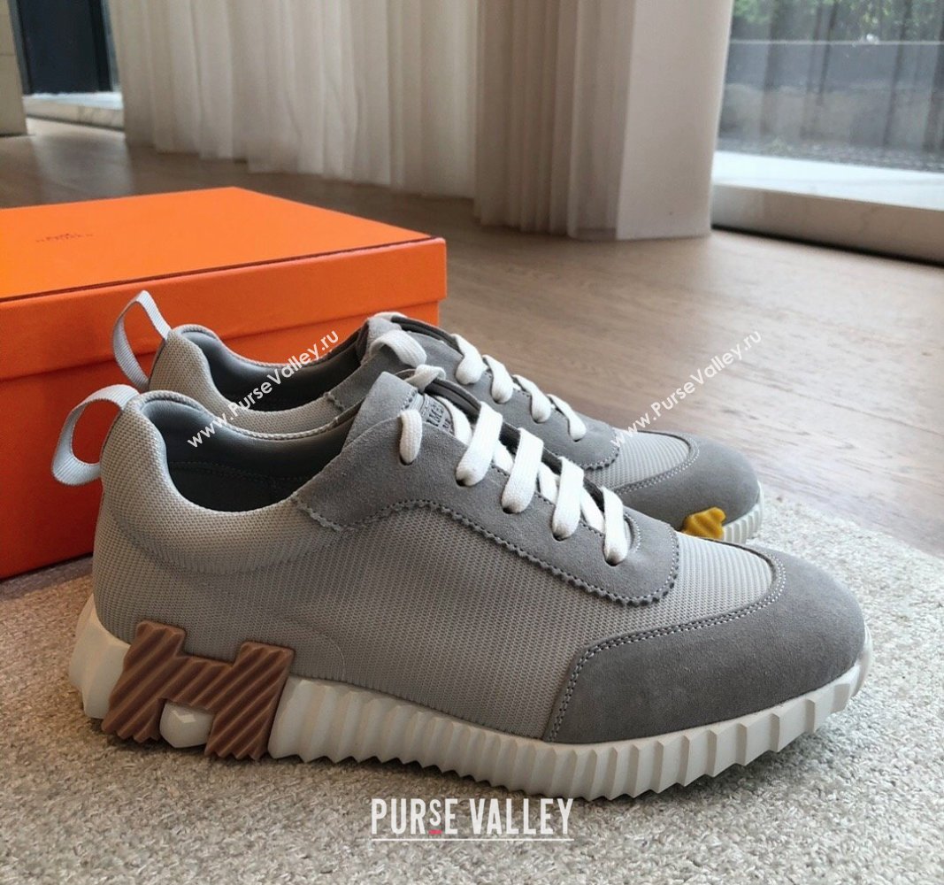 Hermes Bouncing Sneakers in Technical Mesh and Suede Grey2 2024 1008 (XC-241008078)