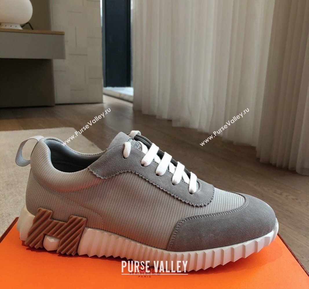 Hermes Bouncing Sneakers in Technical Mesh and Suede Grey2 2024 1008 (XC-241008078)