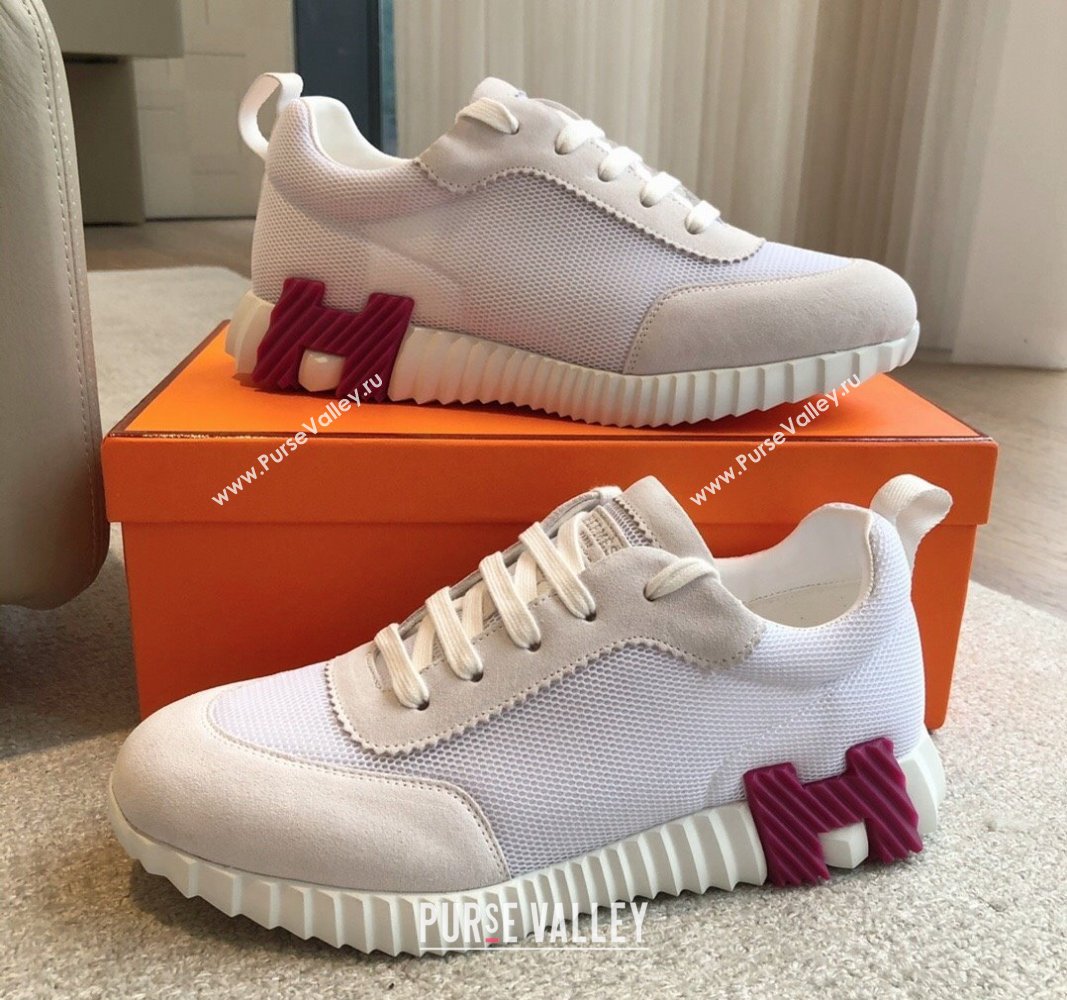 Hermes Bouncing Sneakers in Technical Mesh and Suede White2 2024 1008 (XC-241008079)