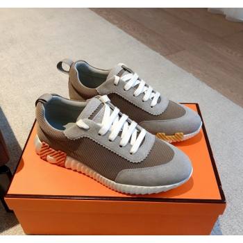 Hermes Bouncing Sneakers in Technical Mesh and Suede Dark Grey 2024 1008 (XC-241008080)