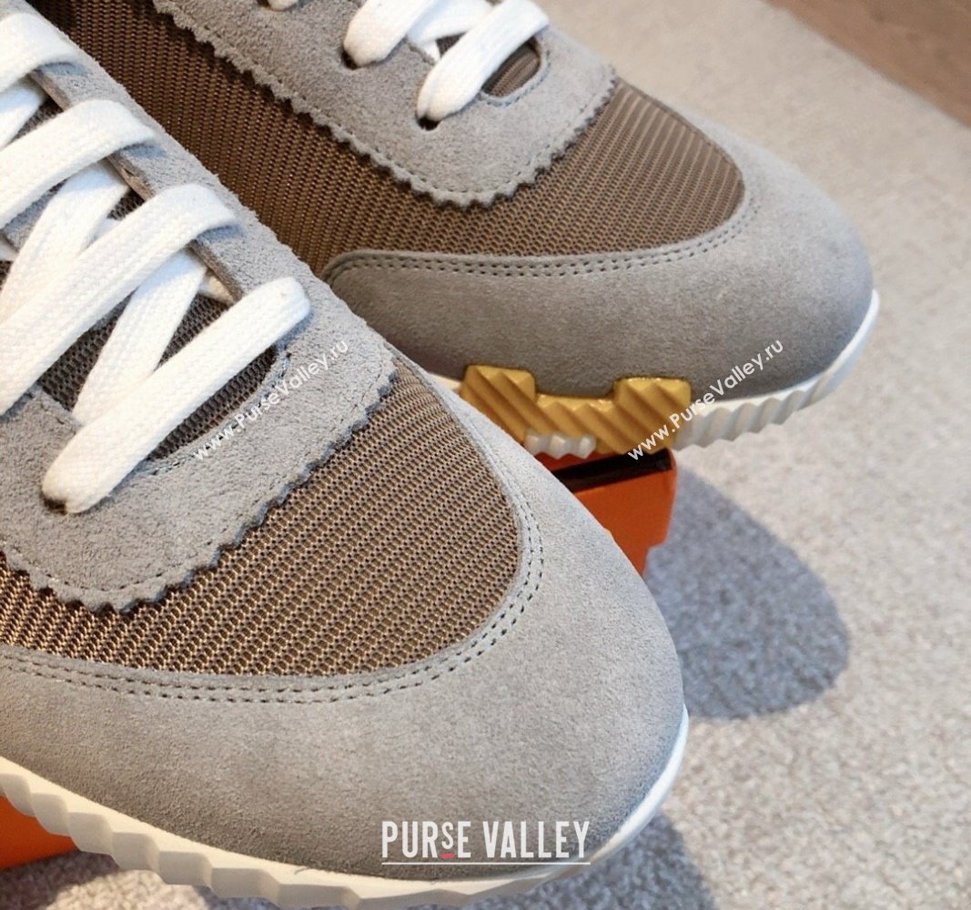 Hermes Bouncing Sneakers in Technical Mesh and Suede Dark Grey 2024 1008 (XC-241008080)