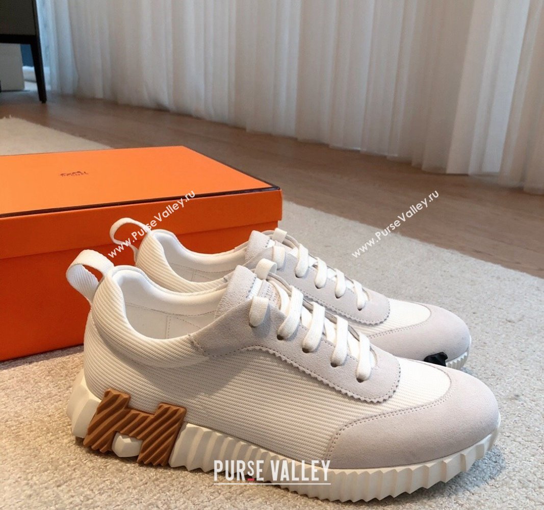 Hermes Bouncing Sneakers in Technical Mesh and Suede White2 2024 1007 (XC-241008082)