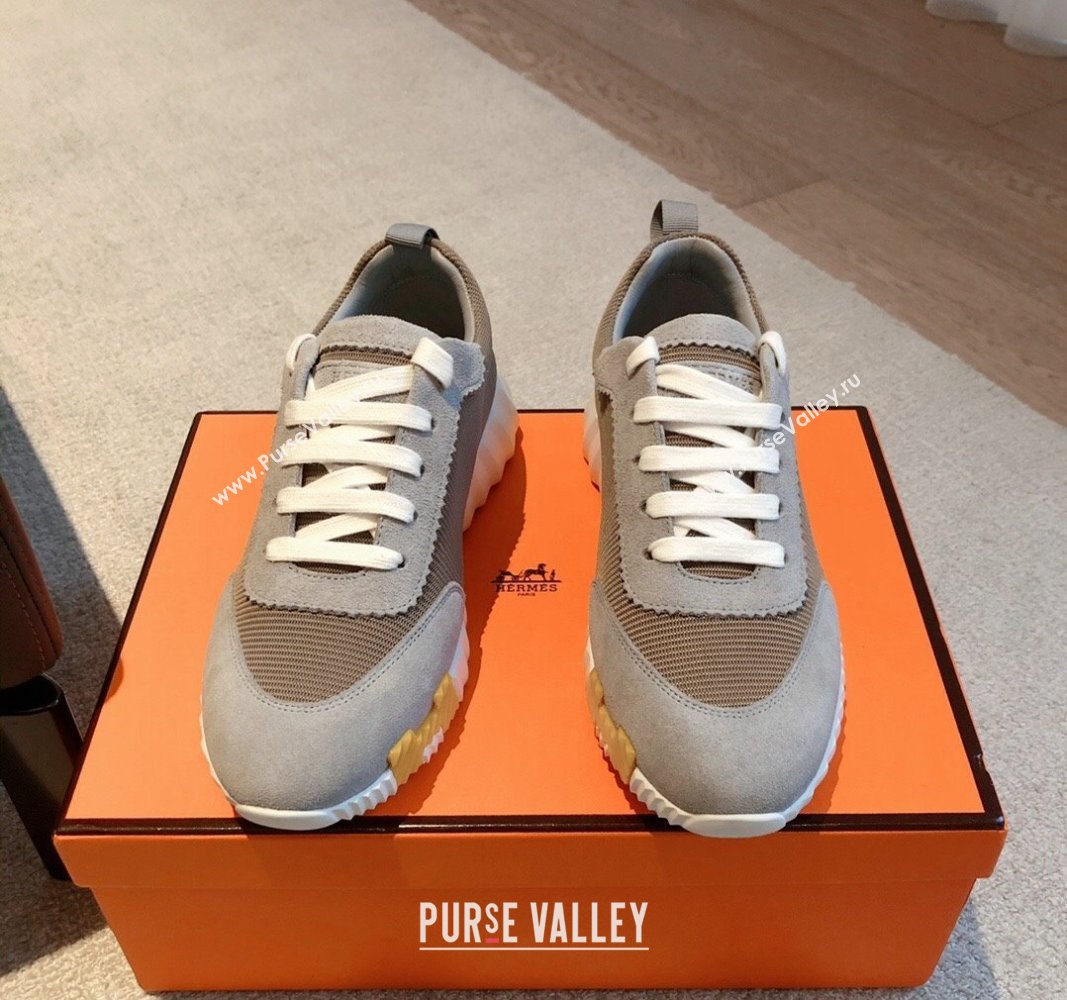 Hermes Bouncing Sneakers in Technical Mesh and Suede Grey2 2024 1007 (XC-241008085)