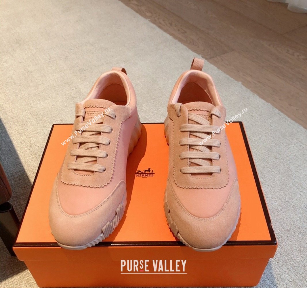 Hermes Bouncing Sneakers in Technical Canvas and Suede Pink 2024 1008 (XC-241008086)