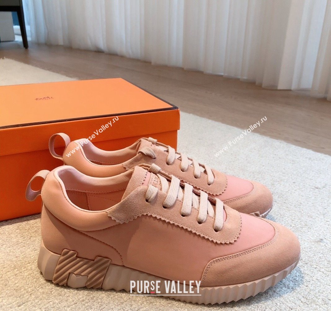 Hermes Bouncing Sneakers in Technical Canvas and Suede Pink 2024 1008 (XC-241008086)