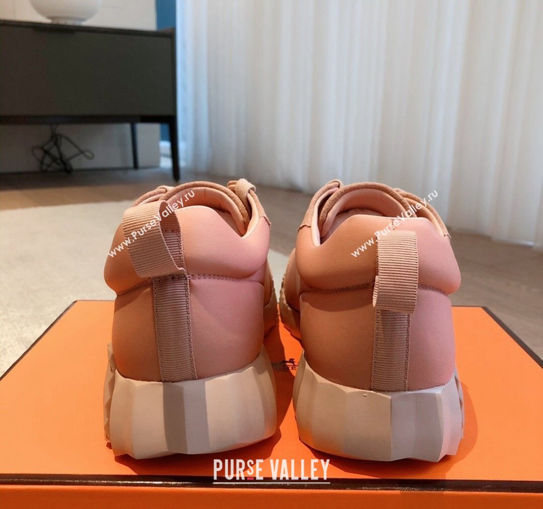 Hermes Bouncing Sneakers in Technical Canvas and Suede Pink 2024 1008 (XC-241008086)