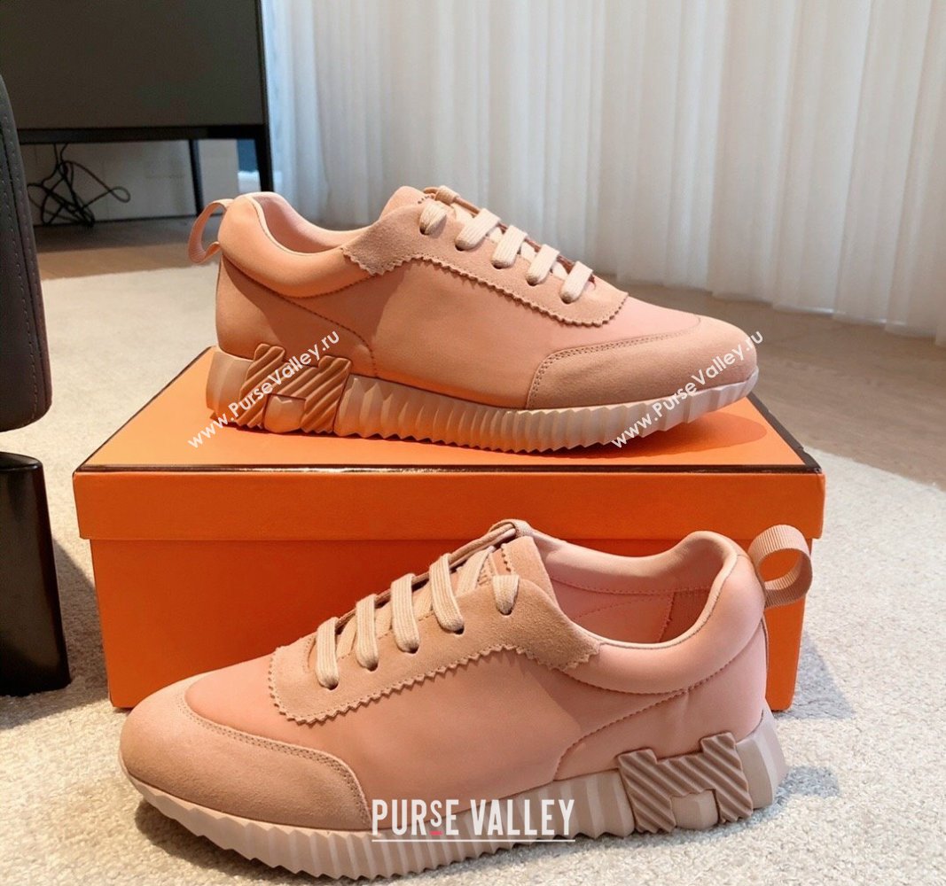 Hermes Bouncing Sneakers in Technical Canvas and Suede Pink 2024 1008 (XC-241008086)