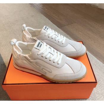 Hermes Jet Sneakers in Leather and Suede White 2024 (XC-241008087)