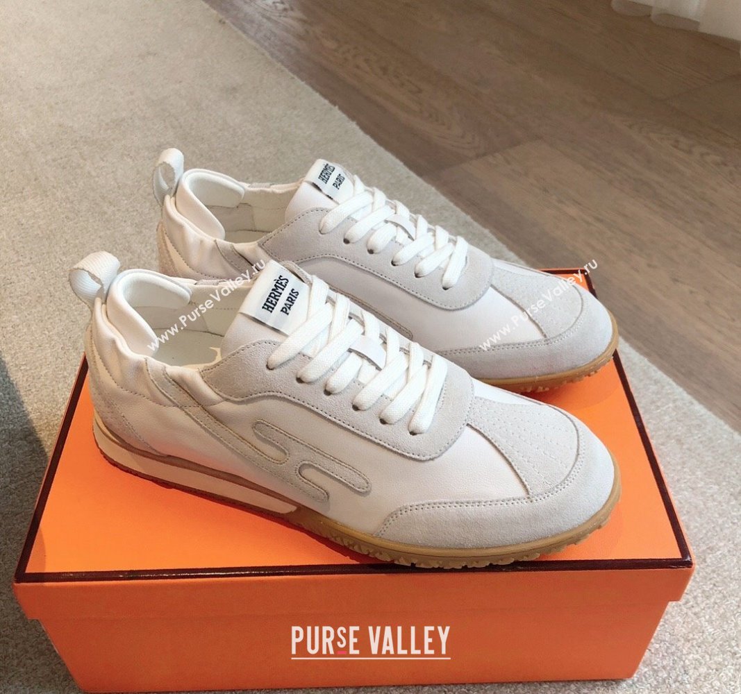 Hermes Jet Sneakers in Leather and Suede White 2024 (XC-241008087)