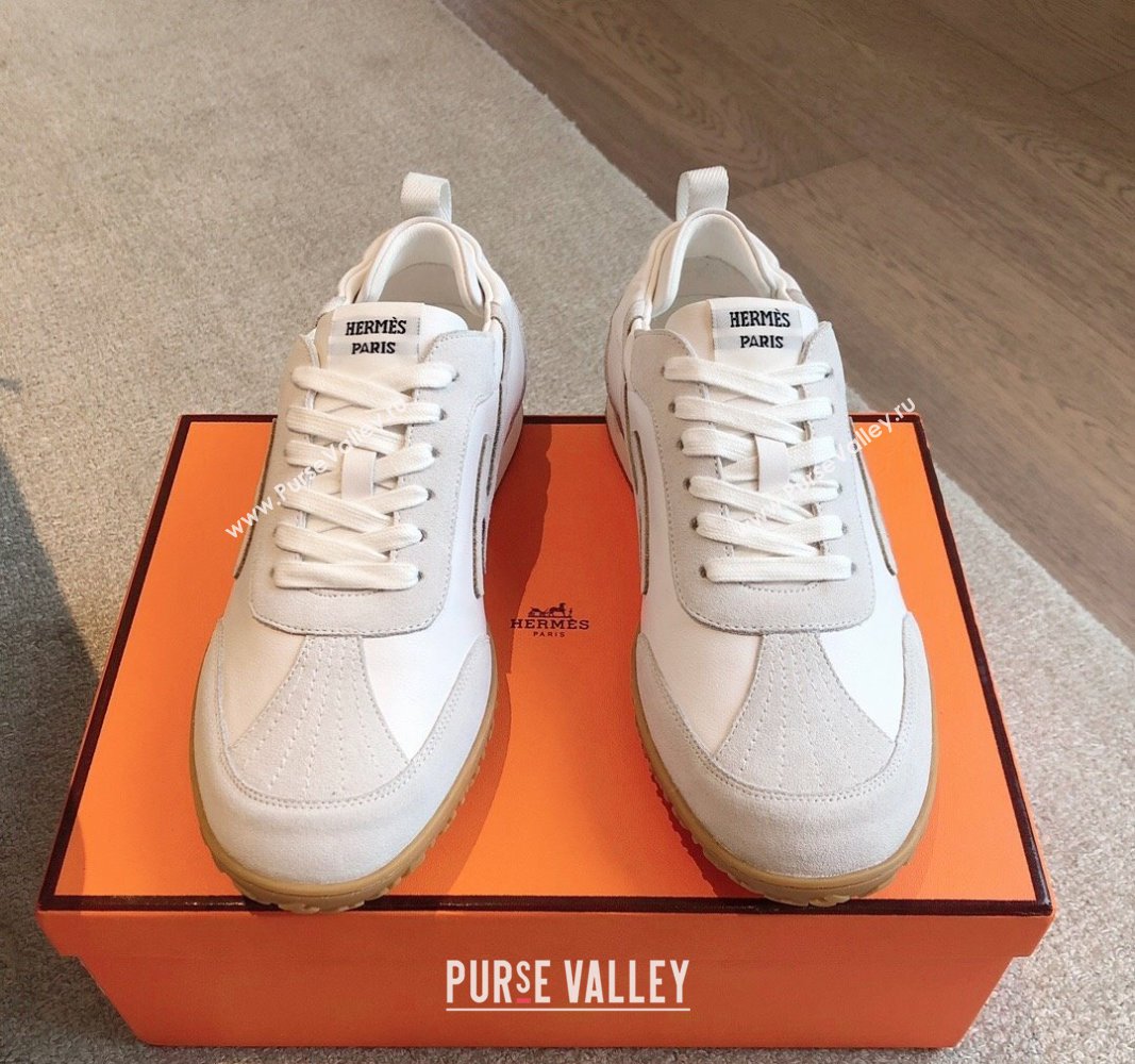 Hermes Jet Sneakers in Leather and Suede White 2024 (XC-241008087)