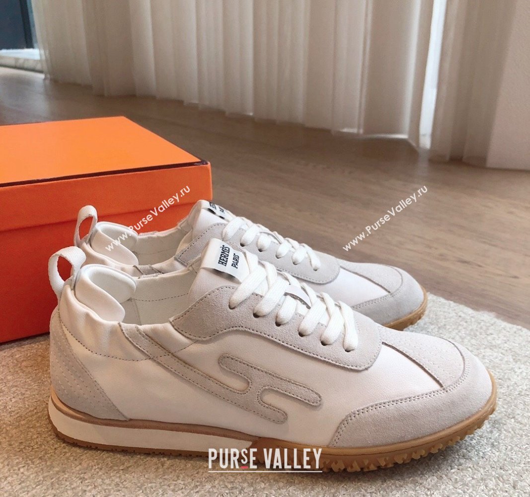 Hermes Jet Sneakers in Leather and Suede White 2024 (XC-241008087)