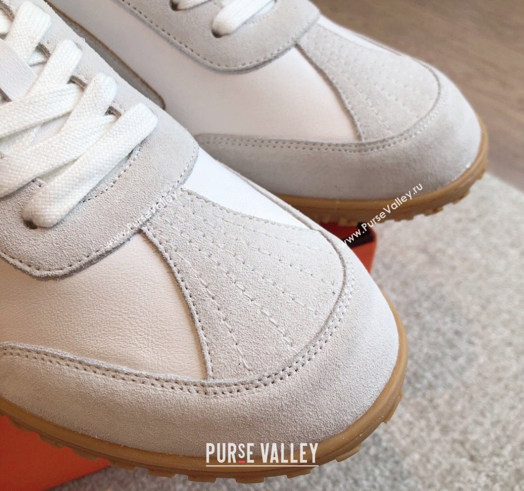 Hermes Jet Sneakers in Leather and Suede White 2024 (XC-241008087)