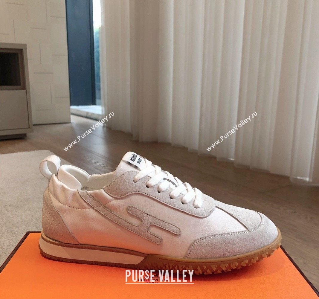 Hermes Jet Sneakers in Leather and Suede White 2024 (XC-241008087)