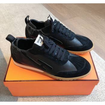 Hermes Jet Sneakers in Leather and Suede Black 2024 (XC-241008089)