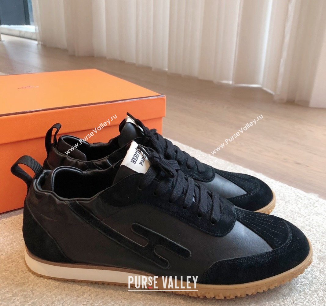 Hermes Jet Sneakers in Leather and Suede Black 2024 (XC-241008089)