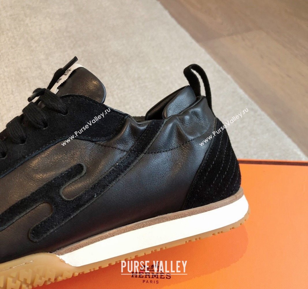 Hermes Jet Sneakers in Leather and Suede Black 2024 (XC-241008089)