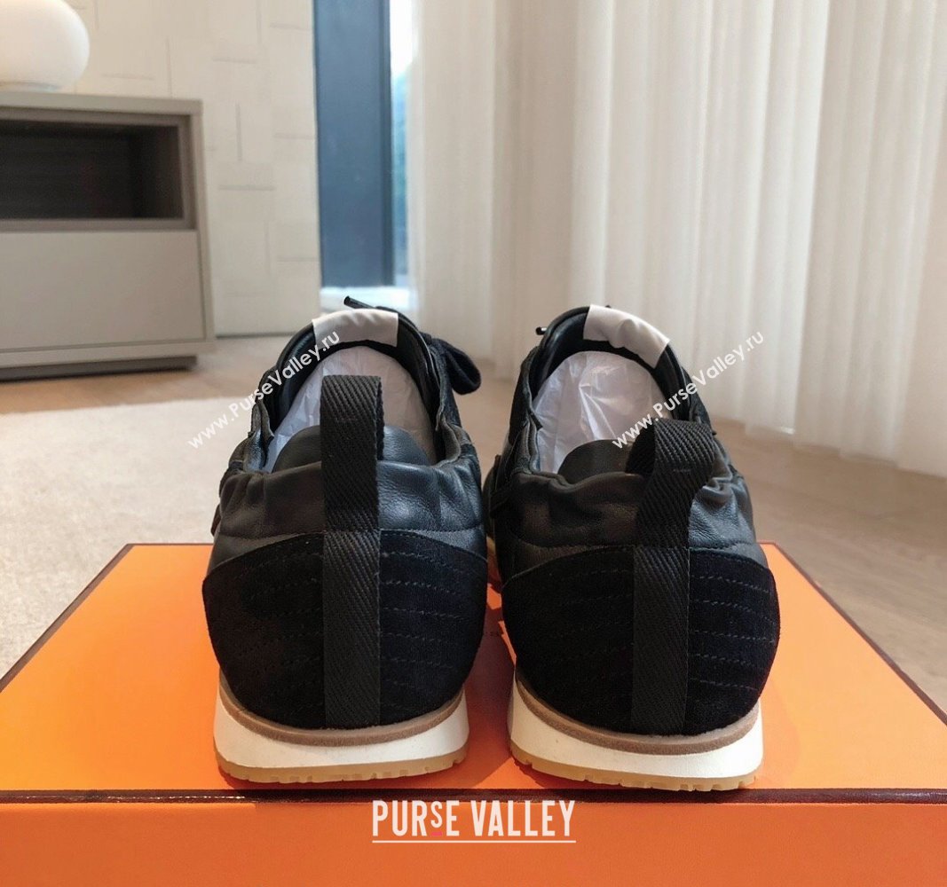 Hermes Jet Sneakers in Leather and Suede Black 2024 (XC-241008089)