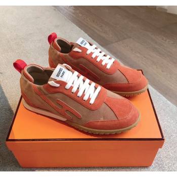 Hermes Jet Sneakers in Suede Red/Brown 2024 (XC-241008090)