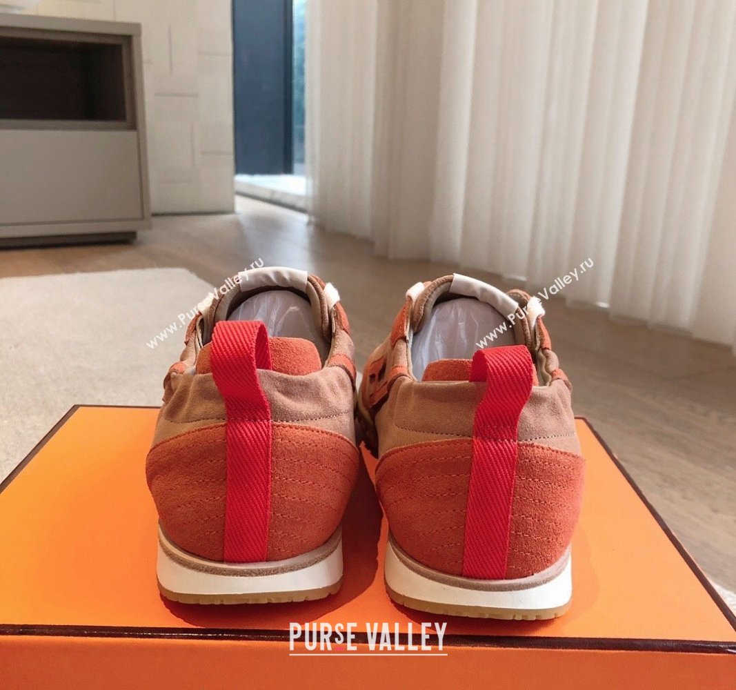 Hermes Jet Sneakers in Suede Red/Brown 2024 (XC-241008090)