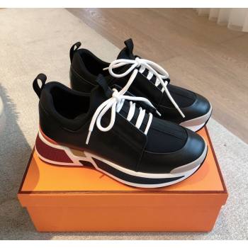 Hermes Just Sneakers in Technical Jersey and Suede Black 2024 (XC-241008091)