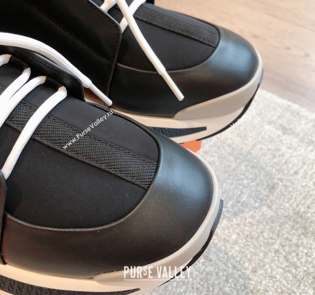 Hermes Just Sneakers in Technical Jersey and Suede Black 2024 (XC-241008091)