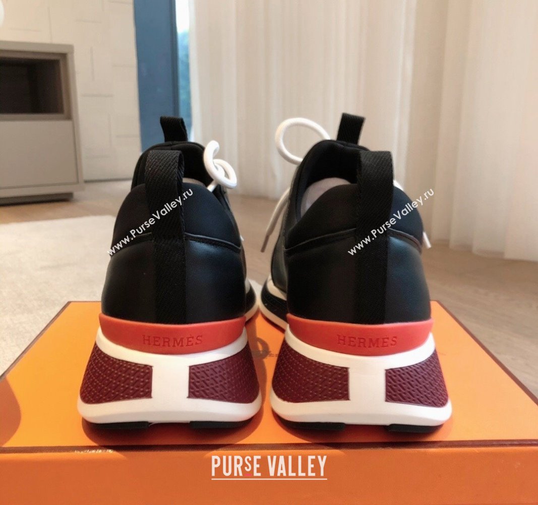 Hermes Just Sneakers in Technical Jersey and Suede Black 2024 (XC-241008091)