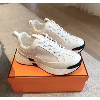 Hermes Just Sneakers in Grained and Leather White 2024 (XC-241008093)