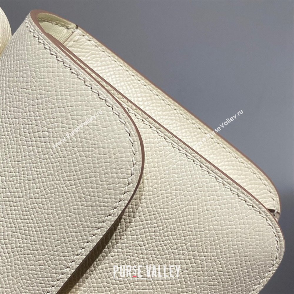 Hermes Constance Elan East-West Bag 26cm in Calfskin Cream White/Silver 2024 (Half Handmade) (FLB-241104056)