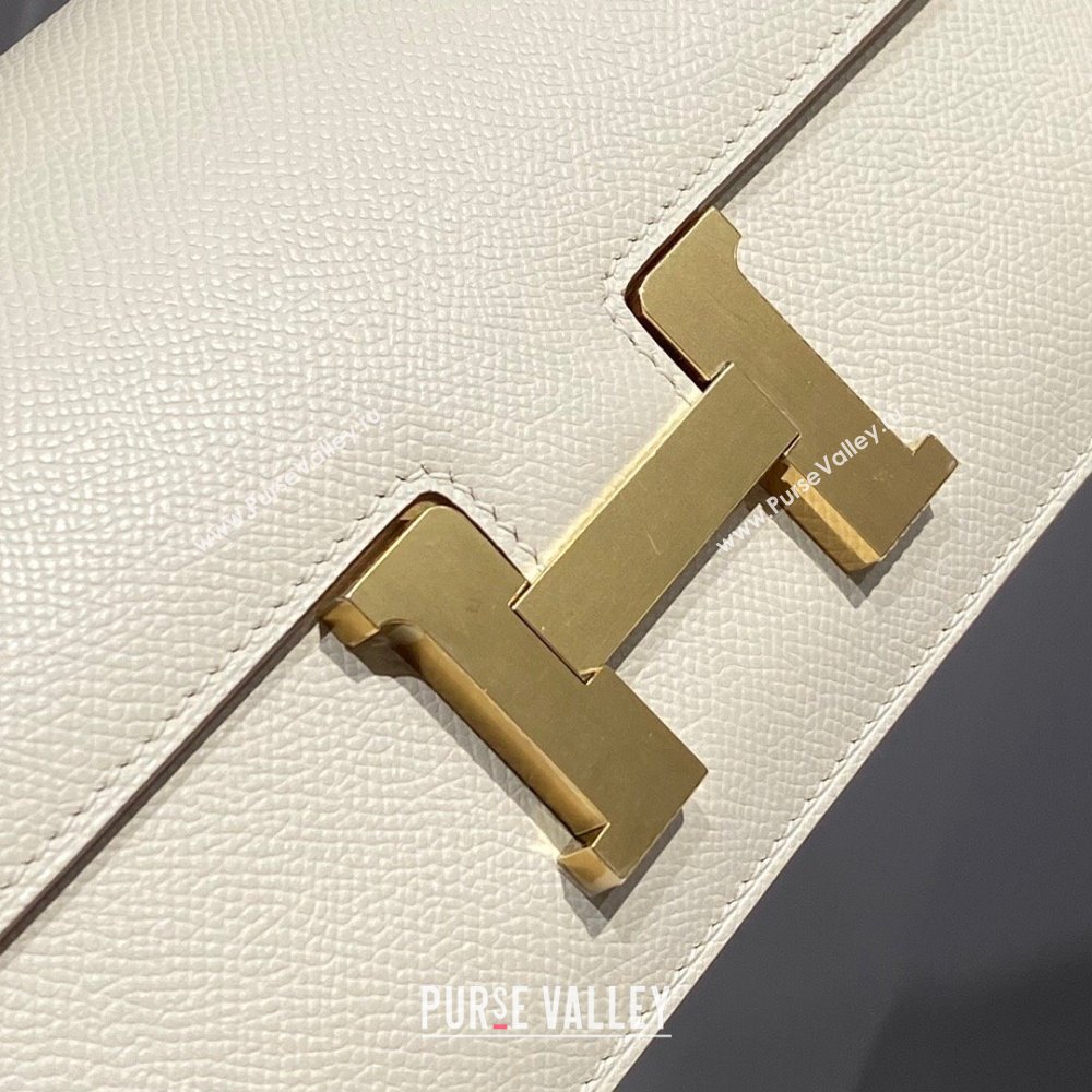 Hermes Constance Elan East-West Bag 26cm in Calfskin Cream White/Gold 2024 (Half Handmade) (FLB-241104057)