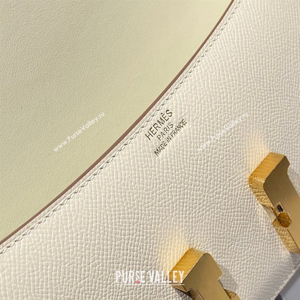 Hermes Constance Elan East-West Bag 26cm in Calfskin Cream White/Gold 2024 (Half Handmade) (FLB-241104057)