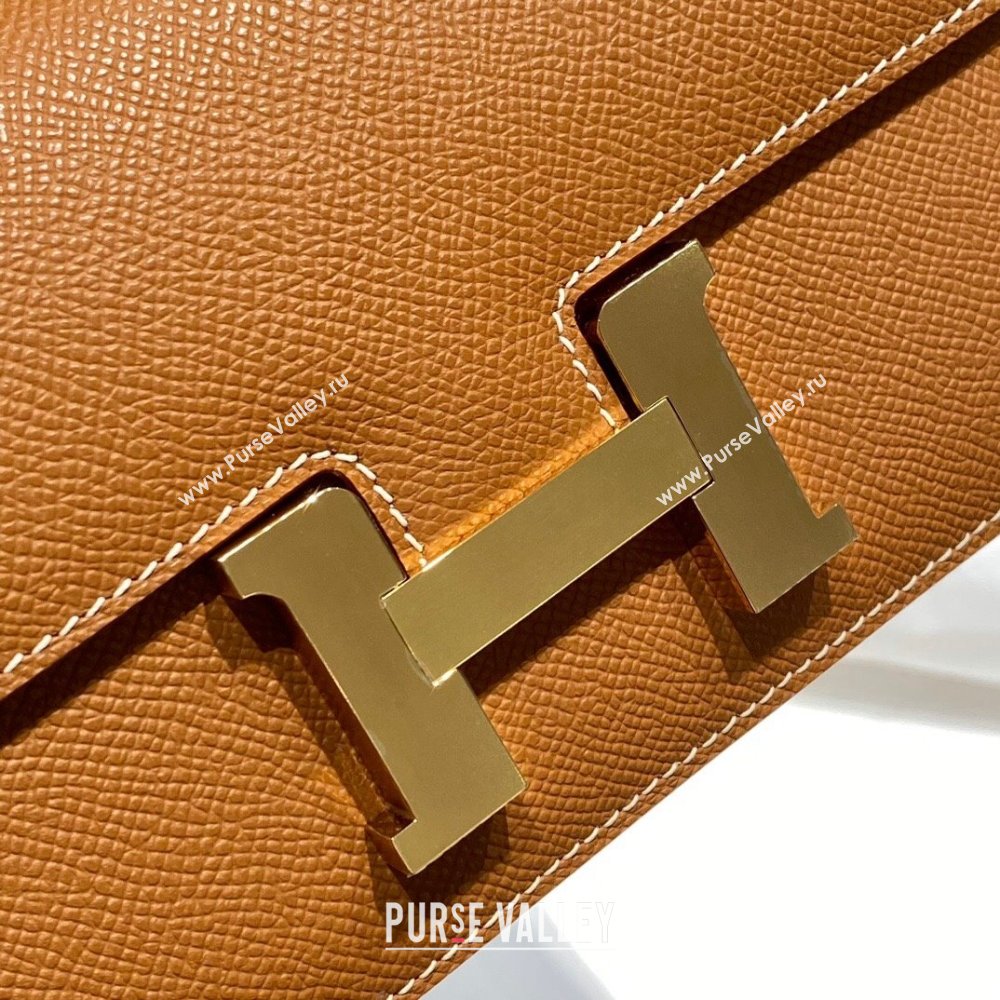 Hermes Constance Elan East-West Bag 26cm in Calfskin Brown/Gold 2024 (Half Handmade) (FLB-241104059)