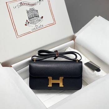 Hermes Constance Elan East-West Bag 26cm in Calfskin Black/Gold 2024 (Half Handmade) (FLB-241104062)