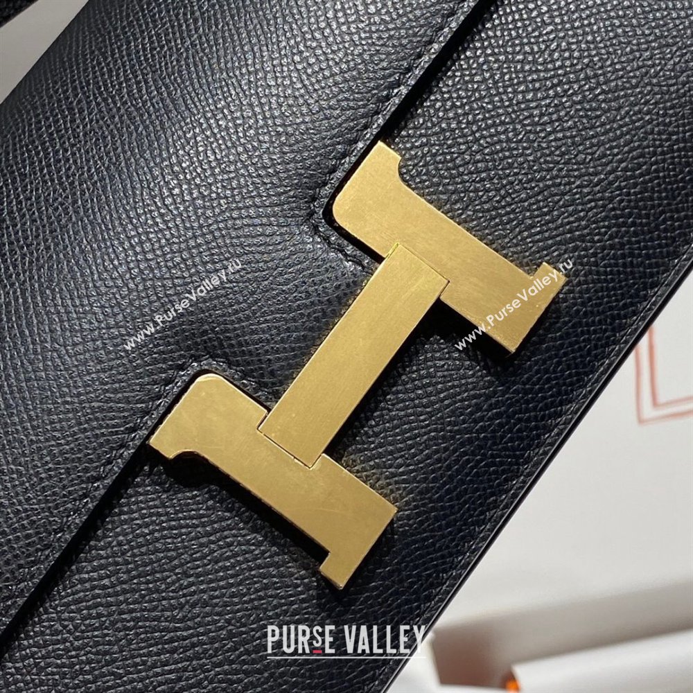 Hermes Constance Elan East-West Bag 26cm in Calfskin Black/Gold 2024 (Half Handmade) (FLB-241104062)